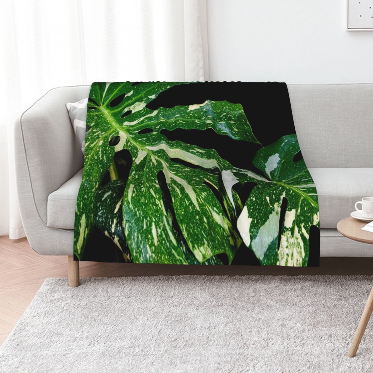 Monstera Thai Constellation - Monstera Thai Constellation Throw Blanket For