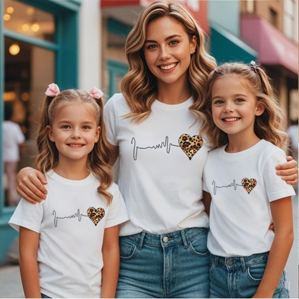 Leopard Heart Family T-shirt M - Plant Parent T Shirt ulasan dan harga