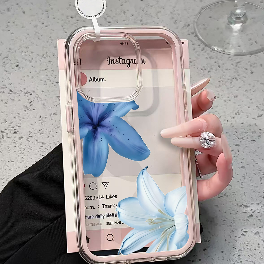 Blue Lily Flower Clear Phone C - Plants X ulasan dan harga