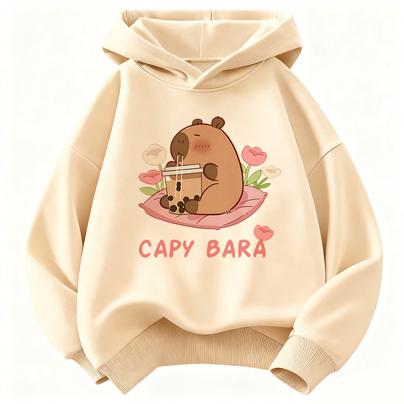 Kawaii Capybara Drinking Juice - Plant Parent Hoodie ulasan dan harga