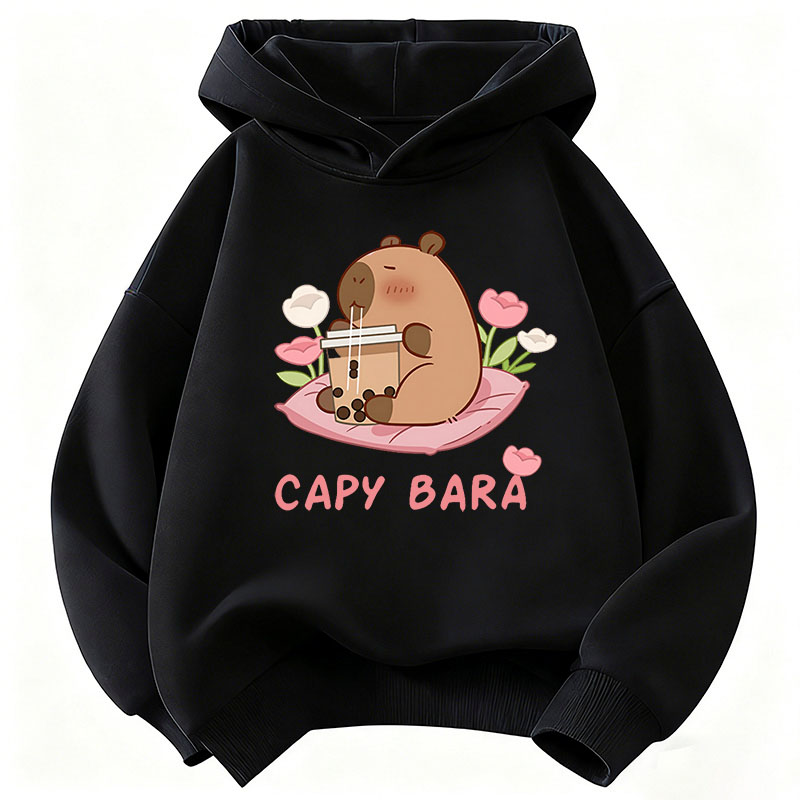 Kawaii Capybara Drinking Juice - Plant Parent Hoodie ulasan dan harga