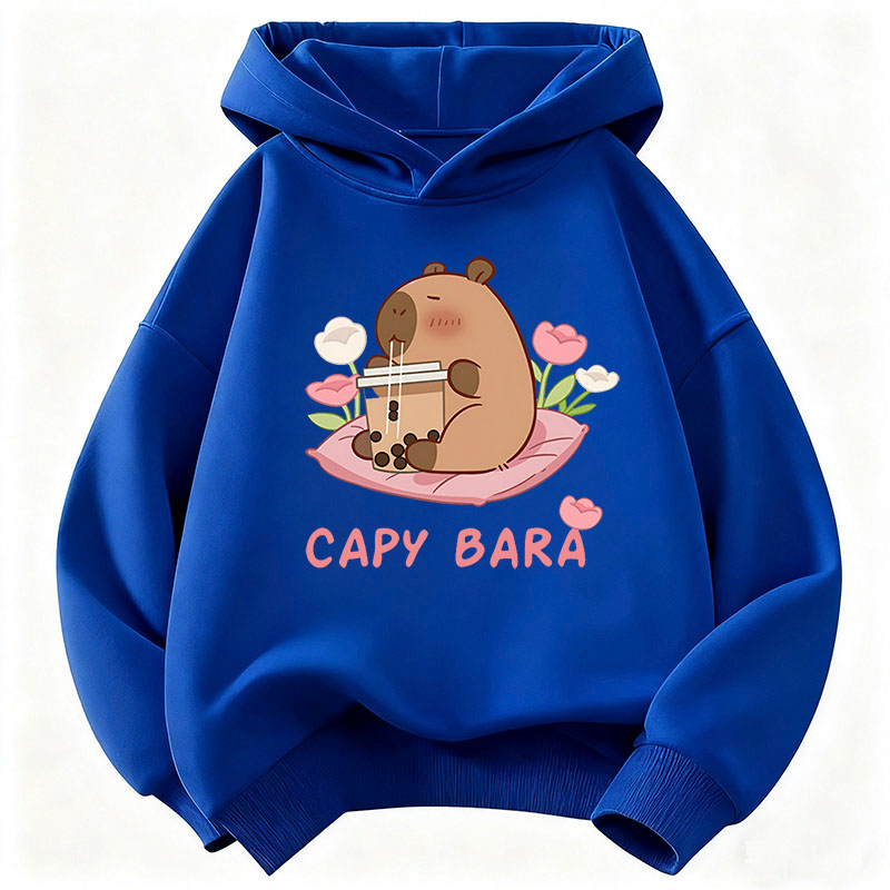 Kawaii Capybara Drinking Juice - Plant Parent Hoodie ulasan dan harga