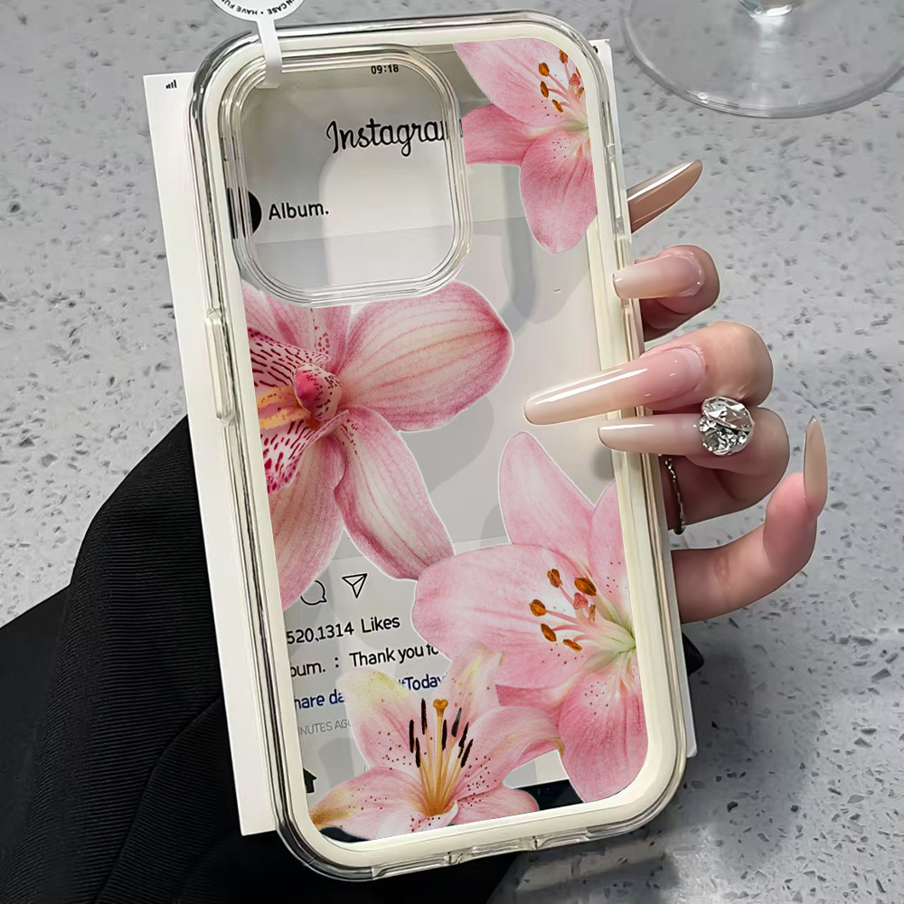Pink Lily Flower Clear Phone C - Plants X ulasan dan harga