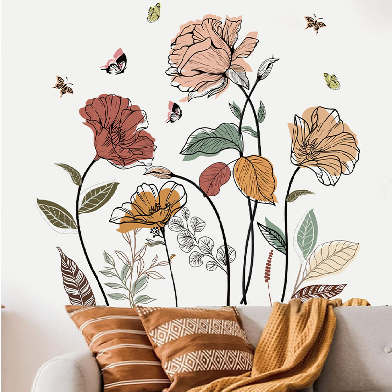 1 Set Bohemian Flower Wall Sti - Monstera Thai Constellation ulasan dan harga