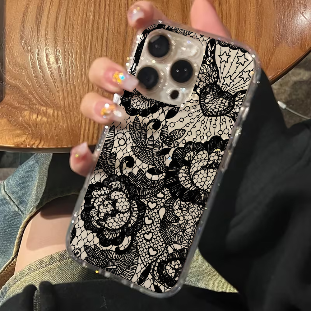 Lace Flowers INS Clear Phone C - Plants X ulasan dan harga