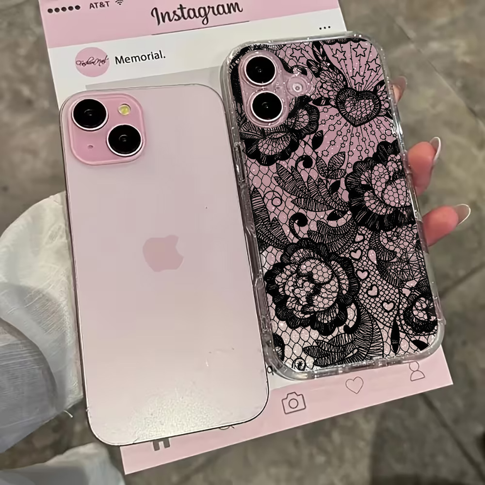 Lace Flowers INS Clear Phone C - Plants X ulasan dan harga