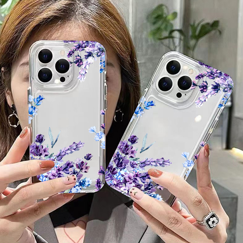 Purple Flower Soft TPU Phone C - Plants X ulasan dan harga