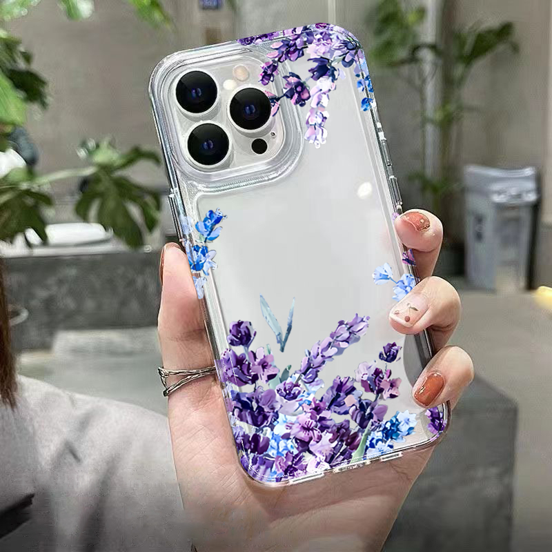 Purple Flower Soft TPU Phone C - Plants X ulasan dan harga